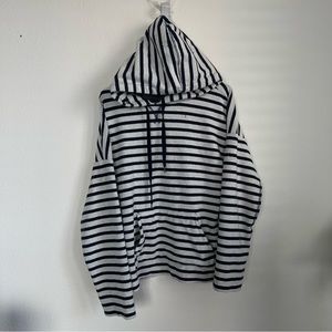 T Alexander Wang Striped Terry Kangaroo Pocket Hoodie Pullover